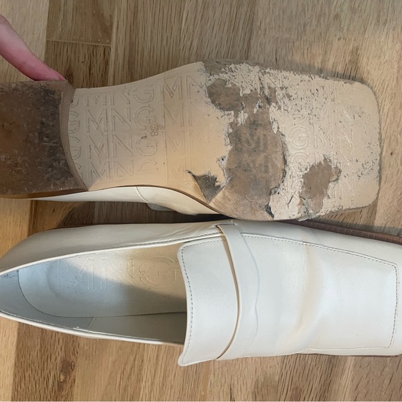 Mango loafers, white, square toe, size 38 - Picture 4 of 4